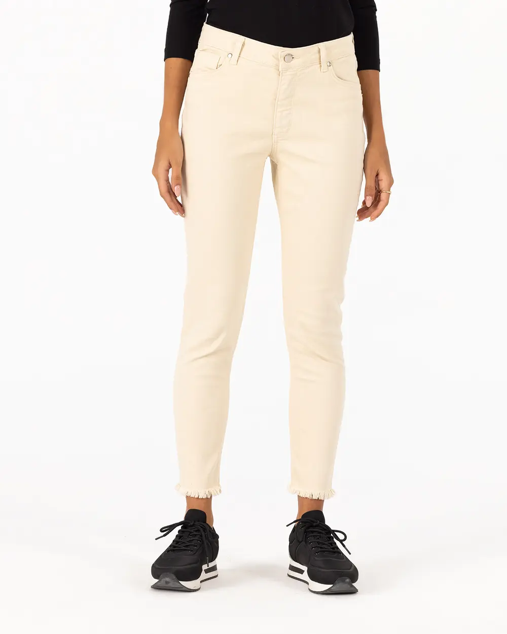 Paçası Yırtık Kanvas Pantolon