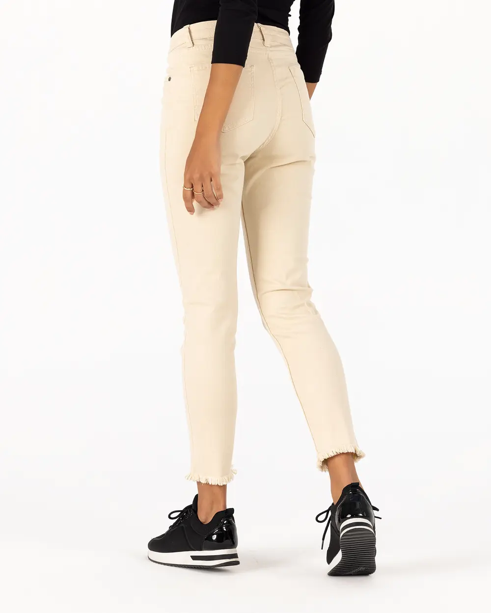 Paçası Yırtık Kanvas Pantolon