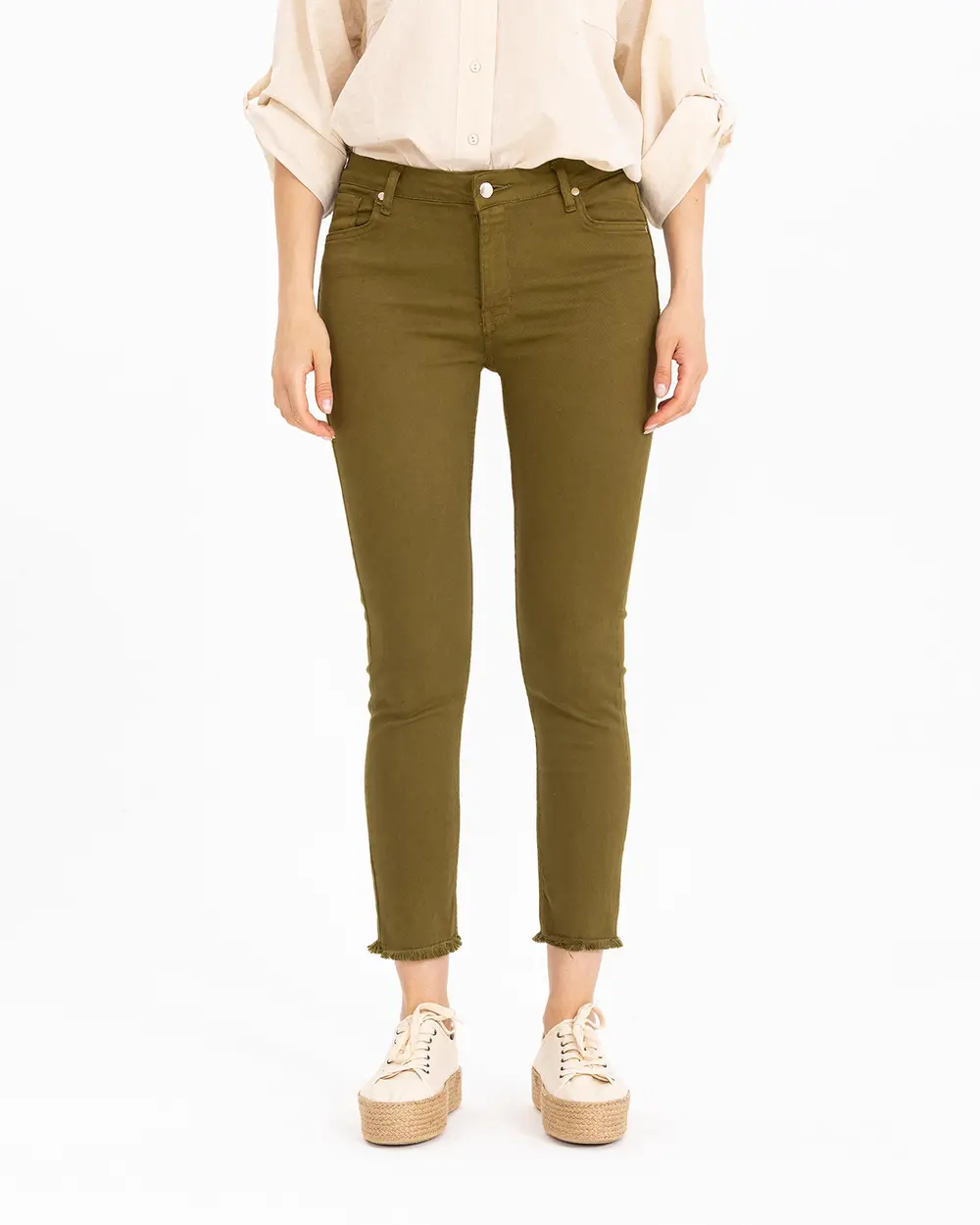 Torn Leg Canvas Trousers