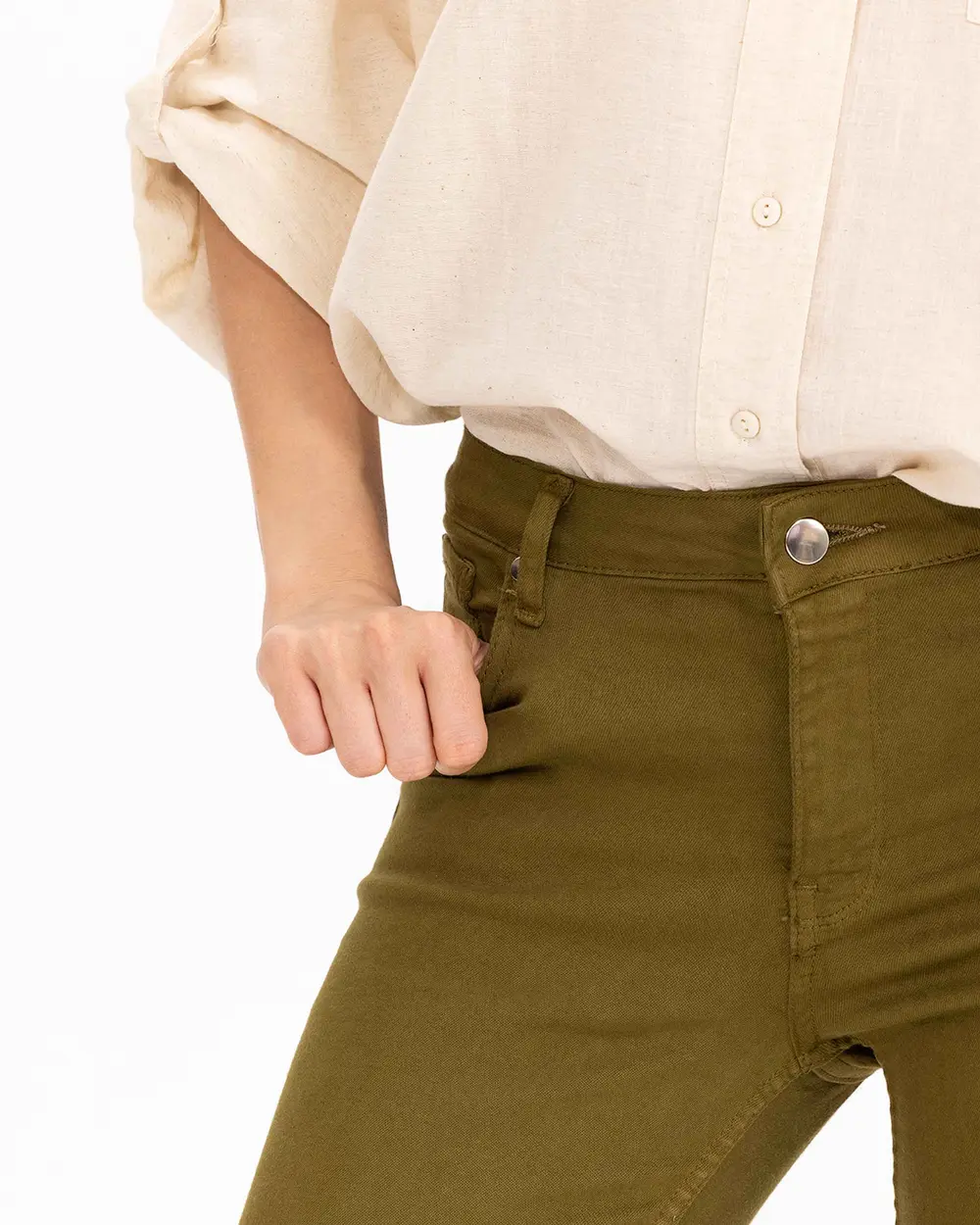 Torn Leg Canvas Trousers