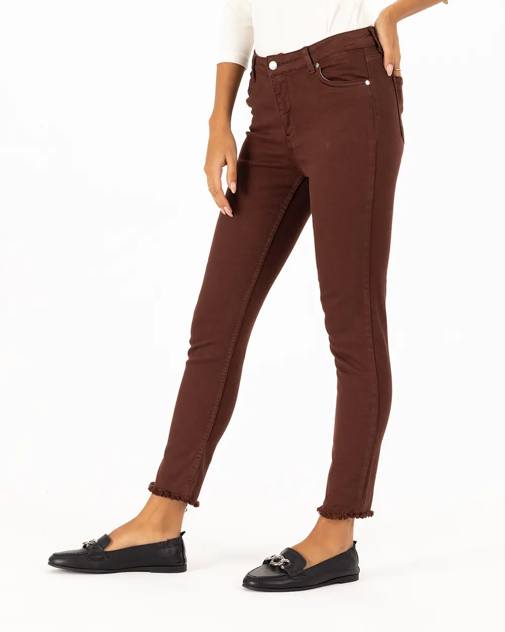 Paçası Yırtık Kanvas Pantolon