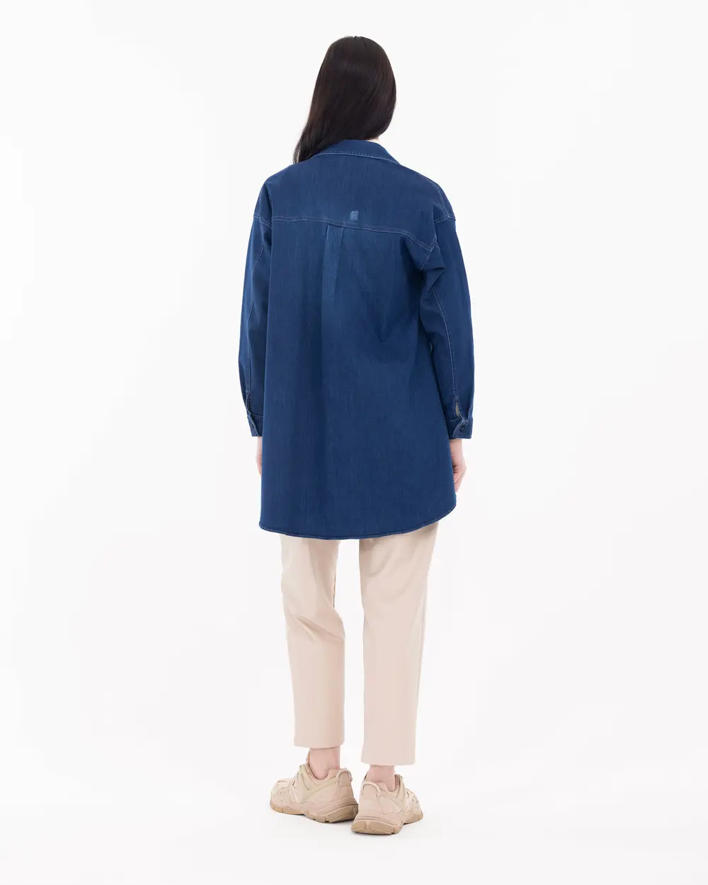 Boncuk İşlemeli Jean Ceket