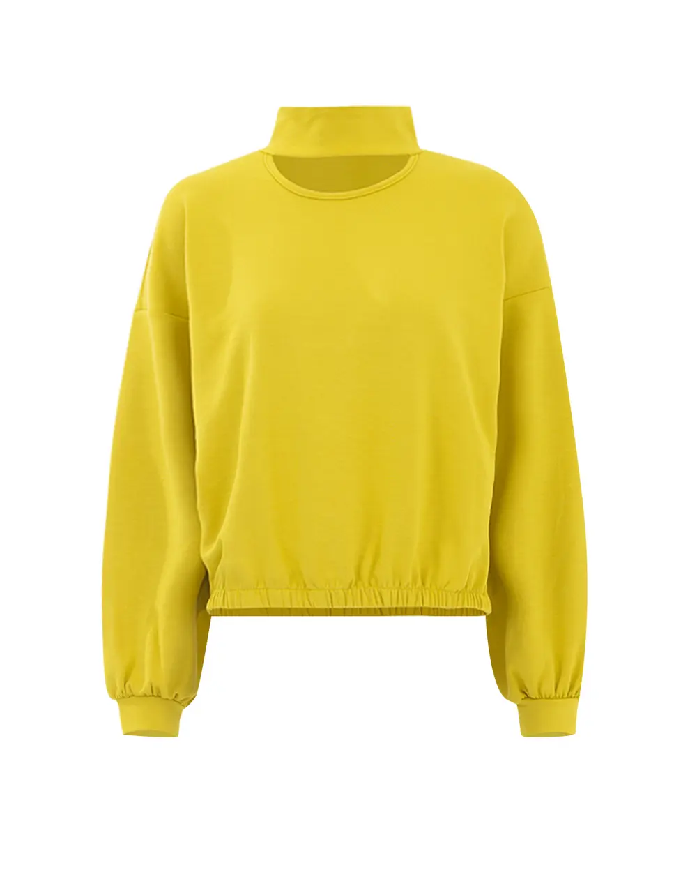 Stand Up Collar Knitted Fabric Sweatshirt