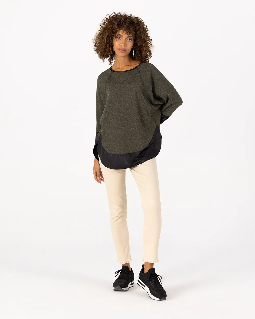 Faux Leather Detailed Blouse