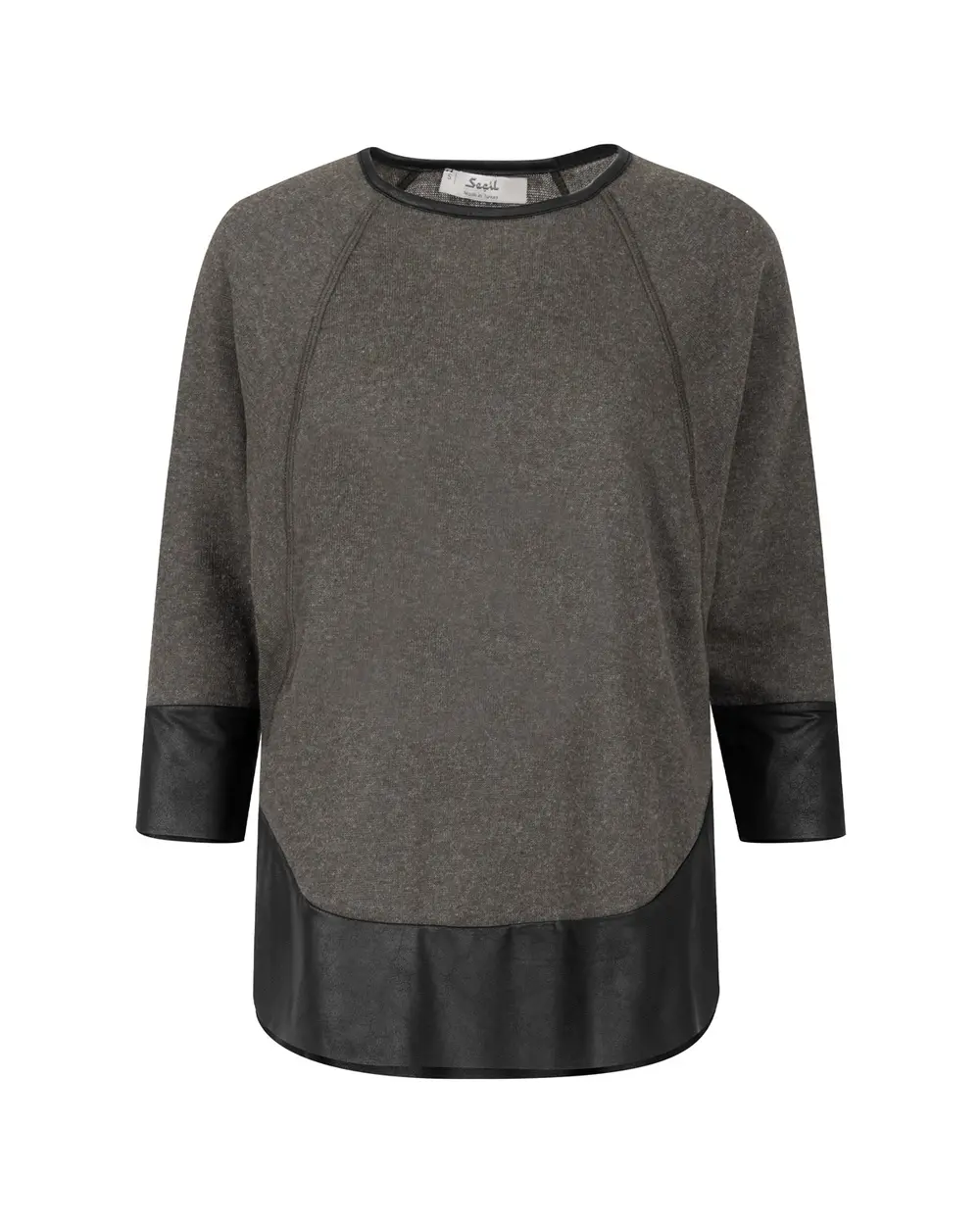 Faux Leather Detailed Blouse