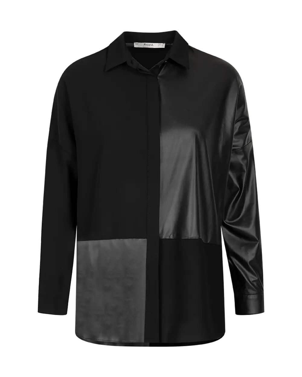 Suni Deri Geçişli Gömlek