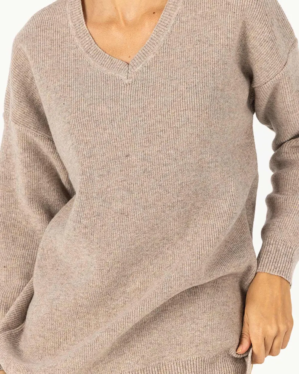 V Neck Corduroy Knitwear Sweater