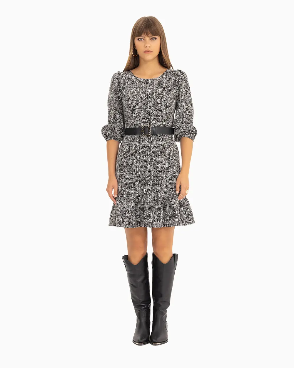 Volanlı Kısa Boy Elbise