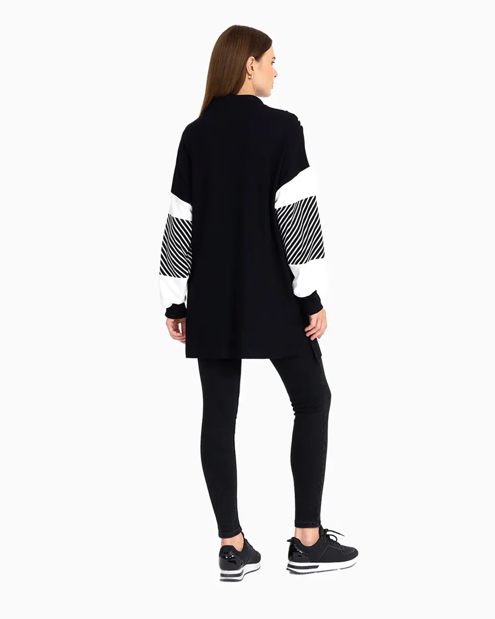 Vertical Neck Line Patterned Tunic