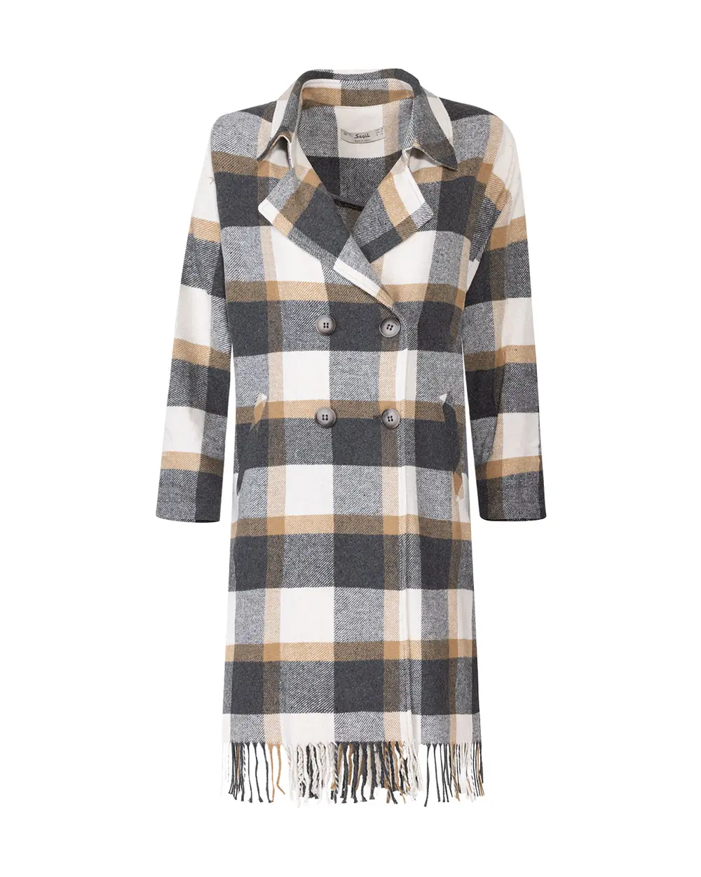 Checked Patterned Oversize Coat