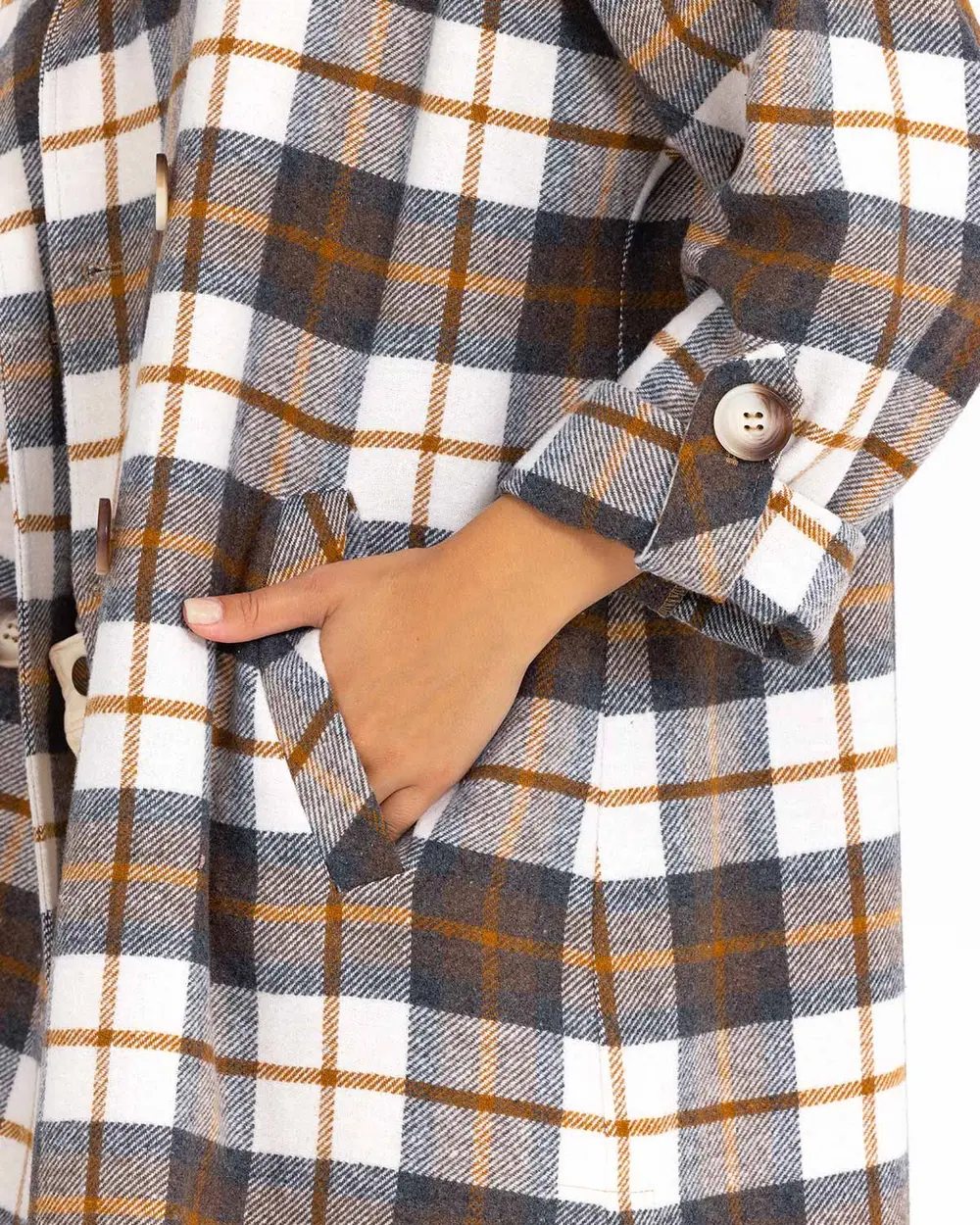 Checked Patterned Oversize Coat