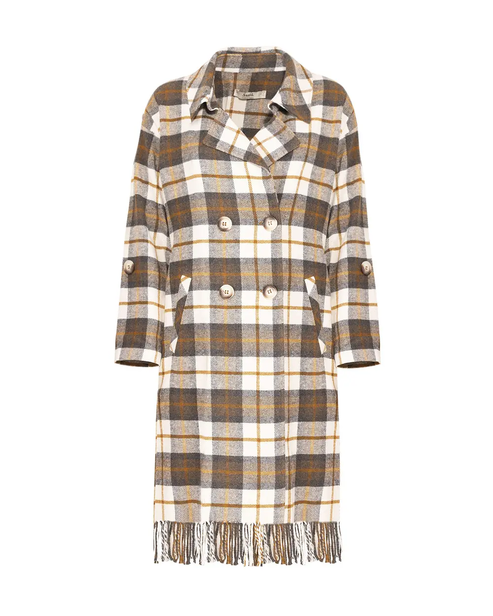 Checked Patterned Oversize Coat