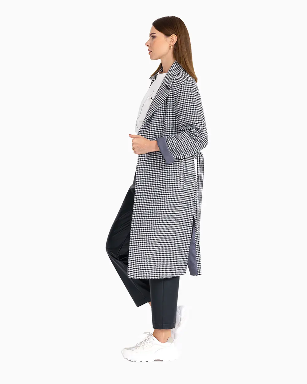 Crowbar Patterned Jacket Collar Coat