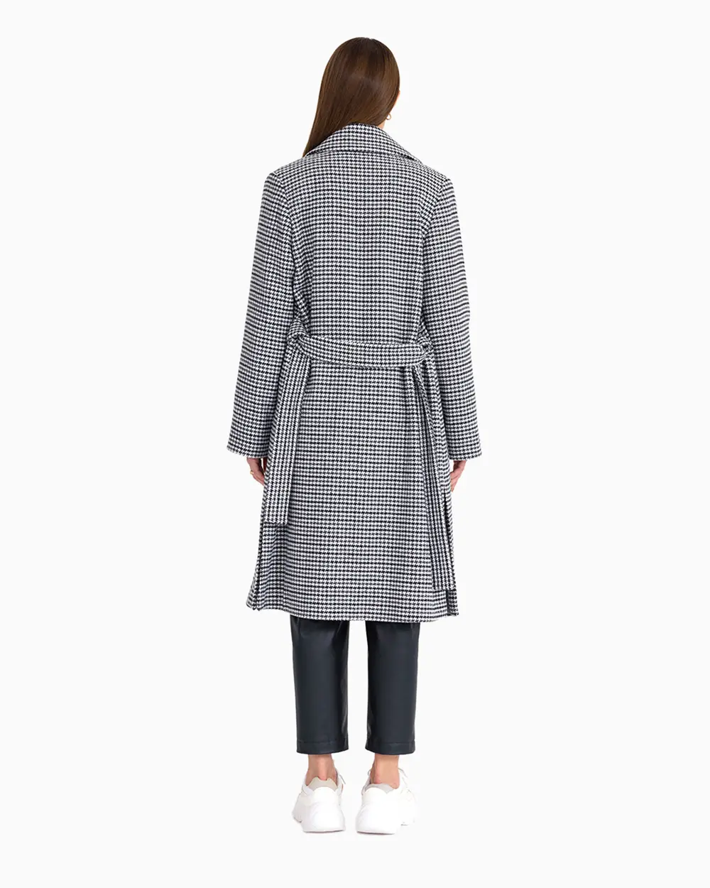 Crowbar Patterned Jacket Collar Coat