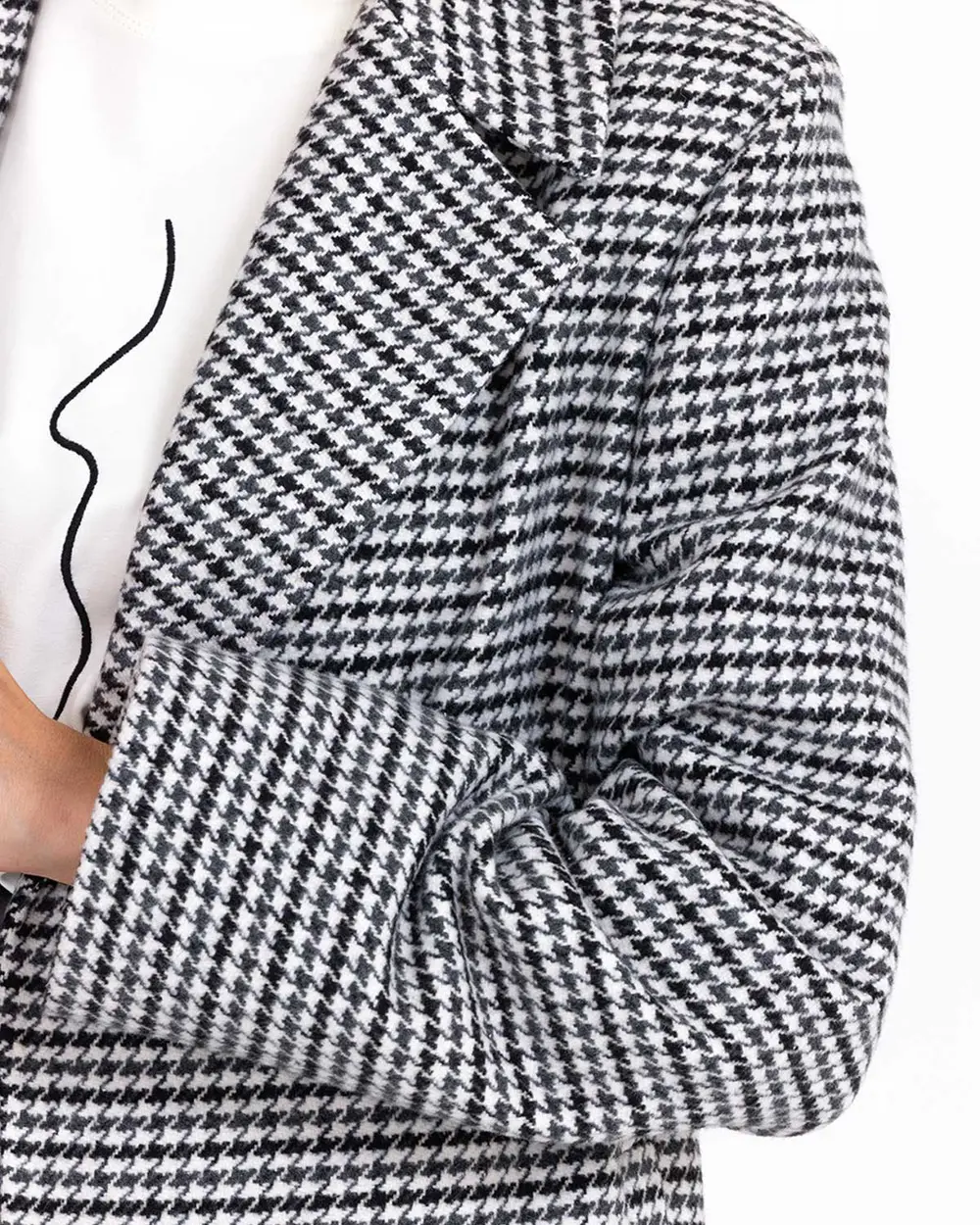 Crowbar Patterned Jacket Collar Coat