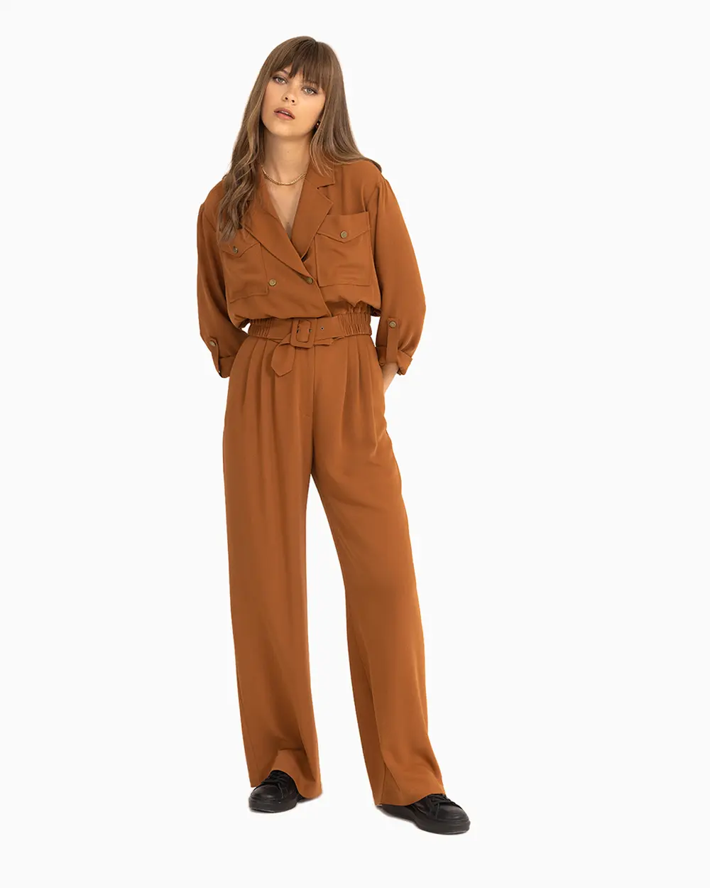 Pocket Detailed Elastic Waist Jacket