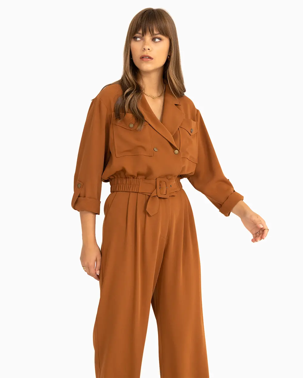 Pocket Detailed Elastic Waist Jacket