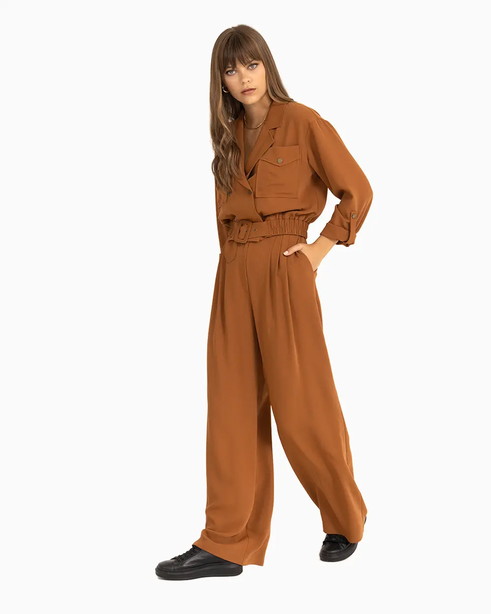 Pocket Detailed Elastic Waist Jacket