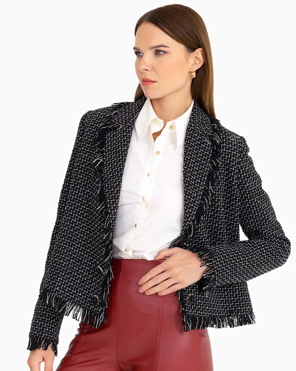 Shimmer Detailed Tweed Jacket