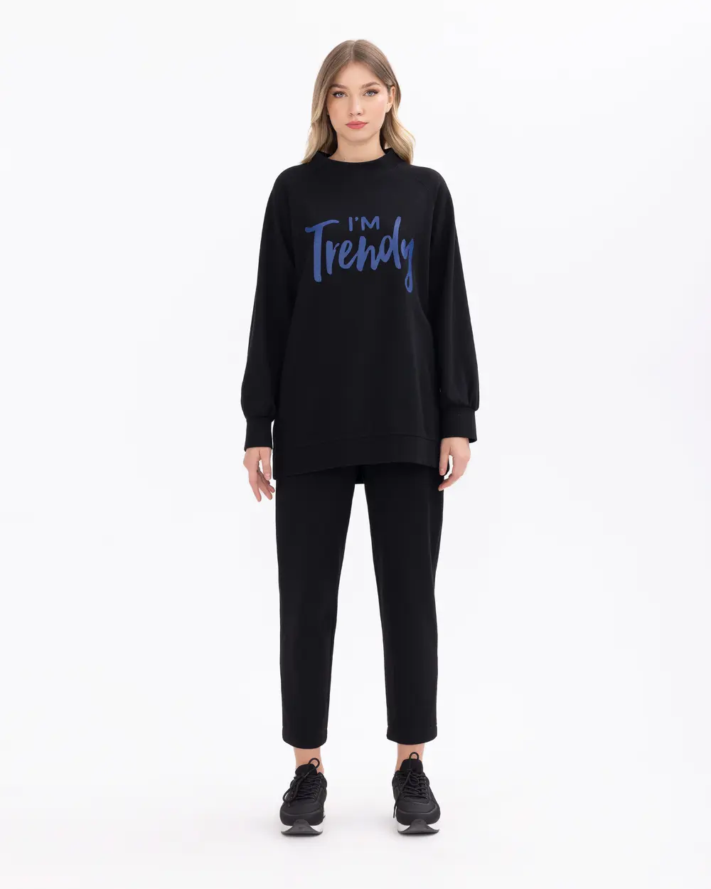 Havuç Kesim Örme Kumaş Pantolon