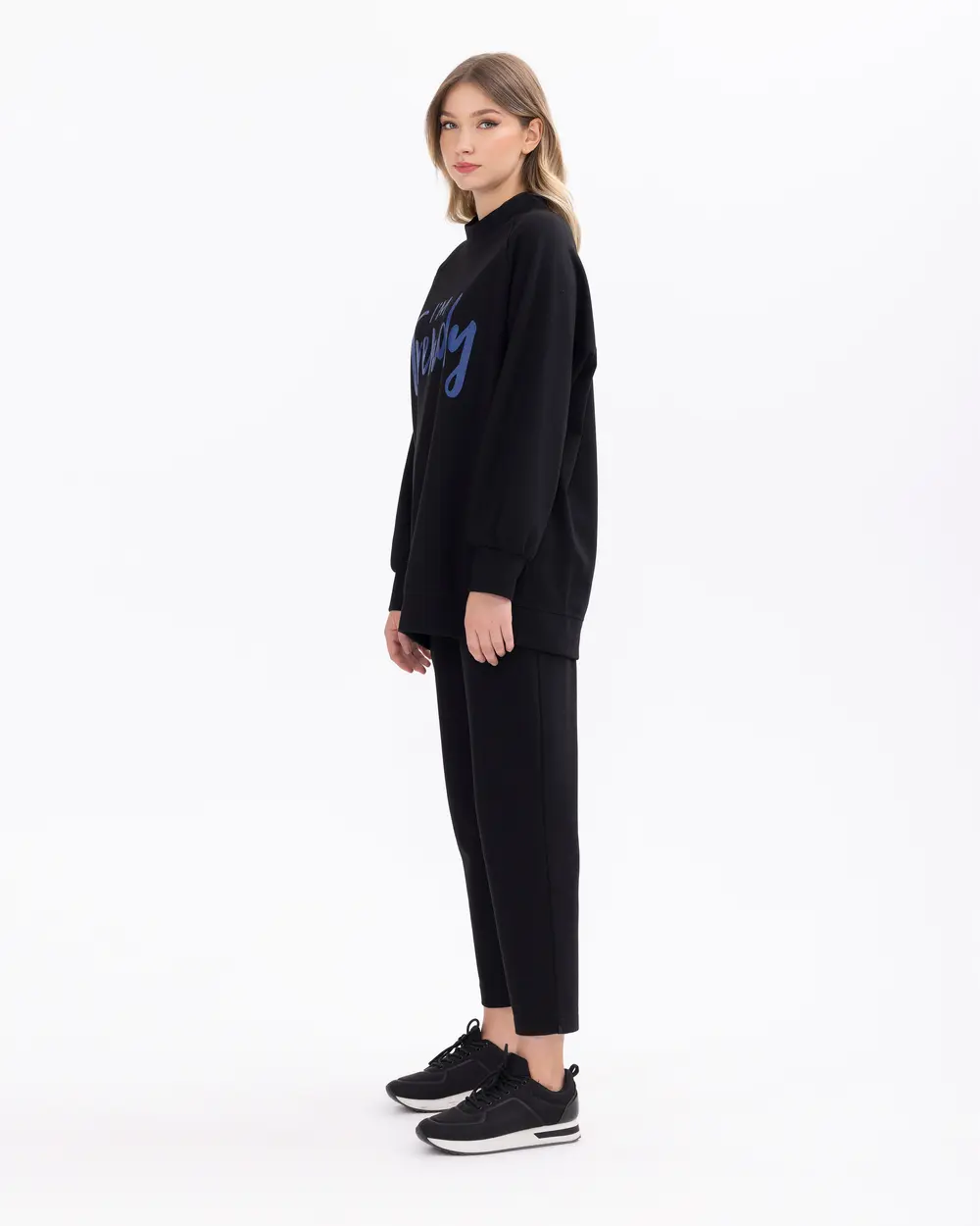 Havuç Kesim Örme Kumaş Pantolon