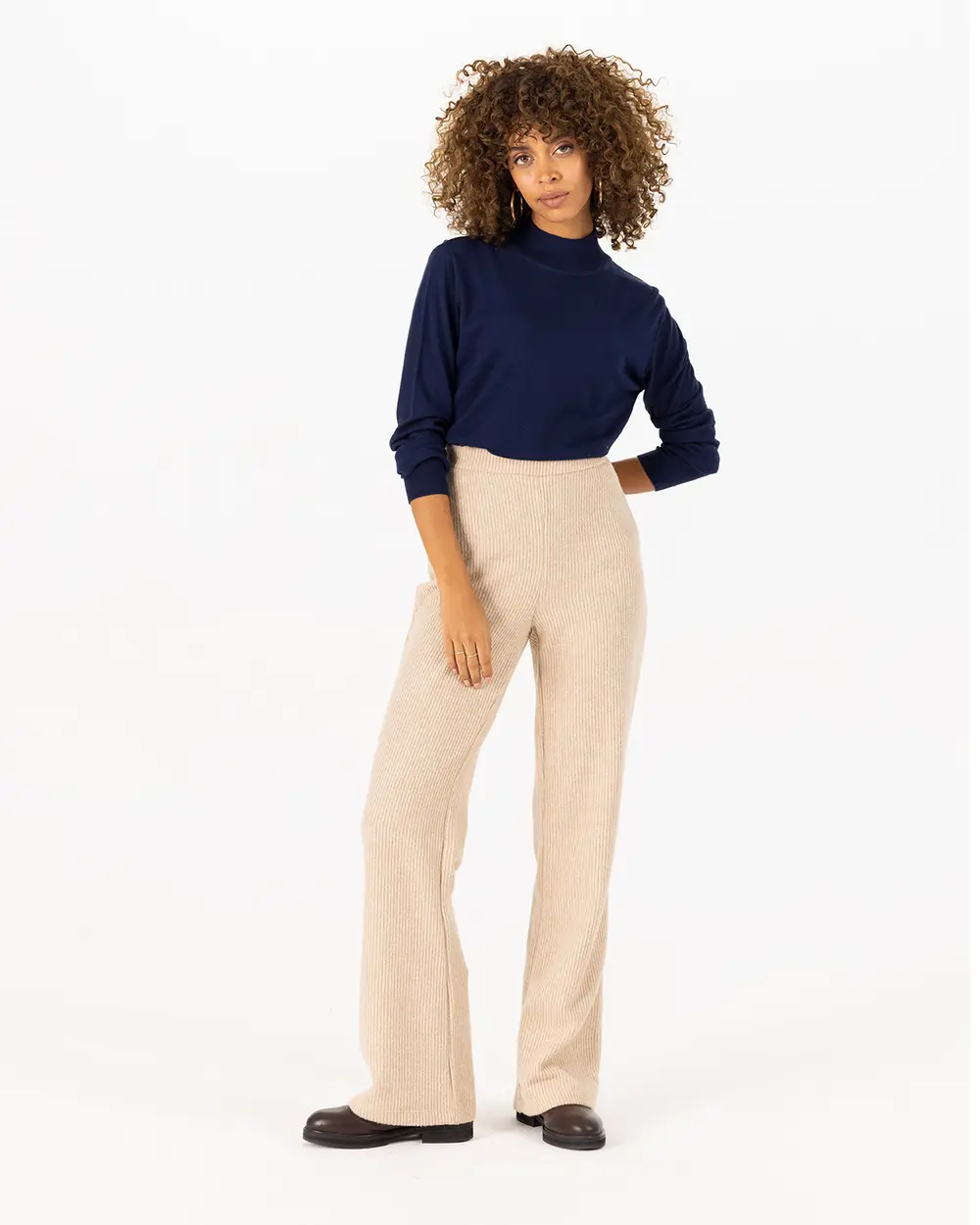 Knitted Fabric Full Length Trousers