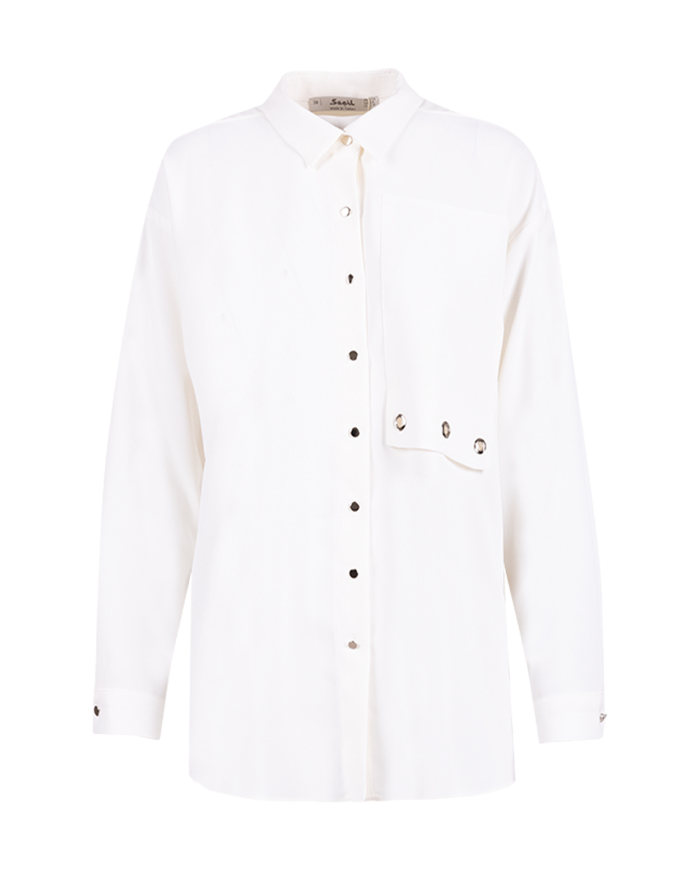 Kuş Gözü Detaylı Çıtçıt Düğmeli Gömlek