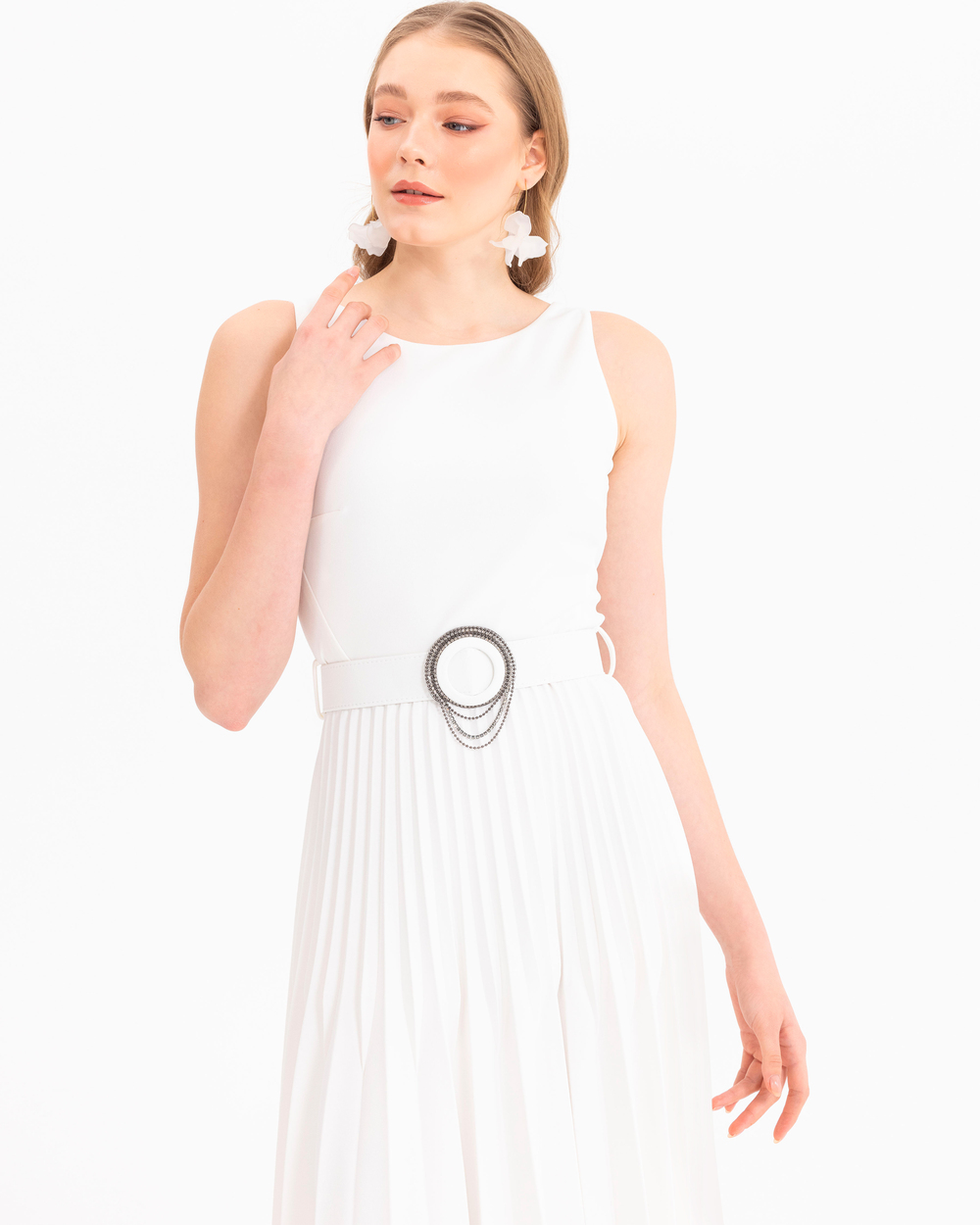 SEÇİL MIDI SIZE PLEATED DRESS