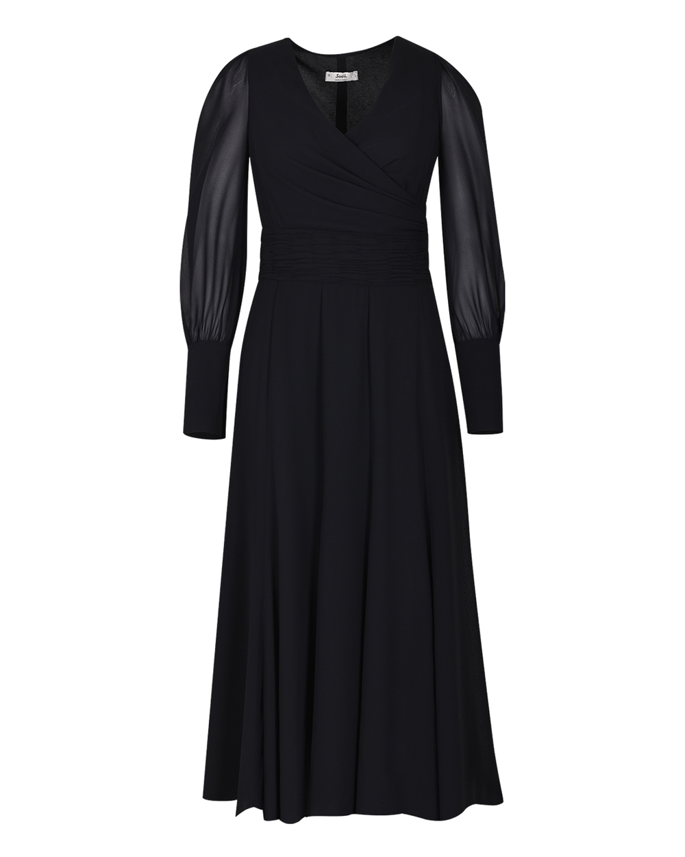 V Yakalı Şifon Elbise