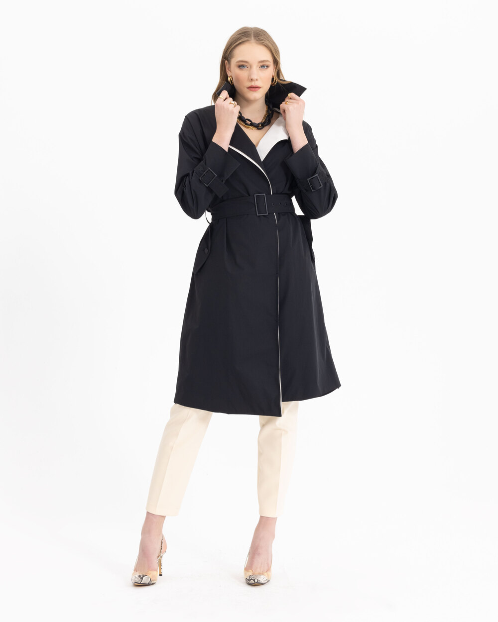 Kemerli Diz Boy Trençkot