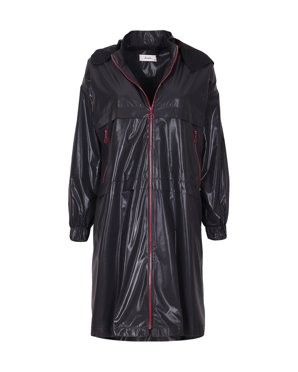 Kapüşonlu Fermuarlı Trençkot