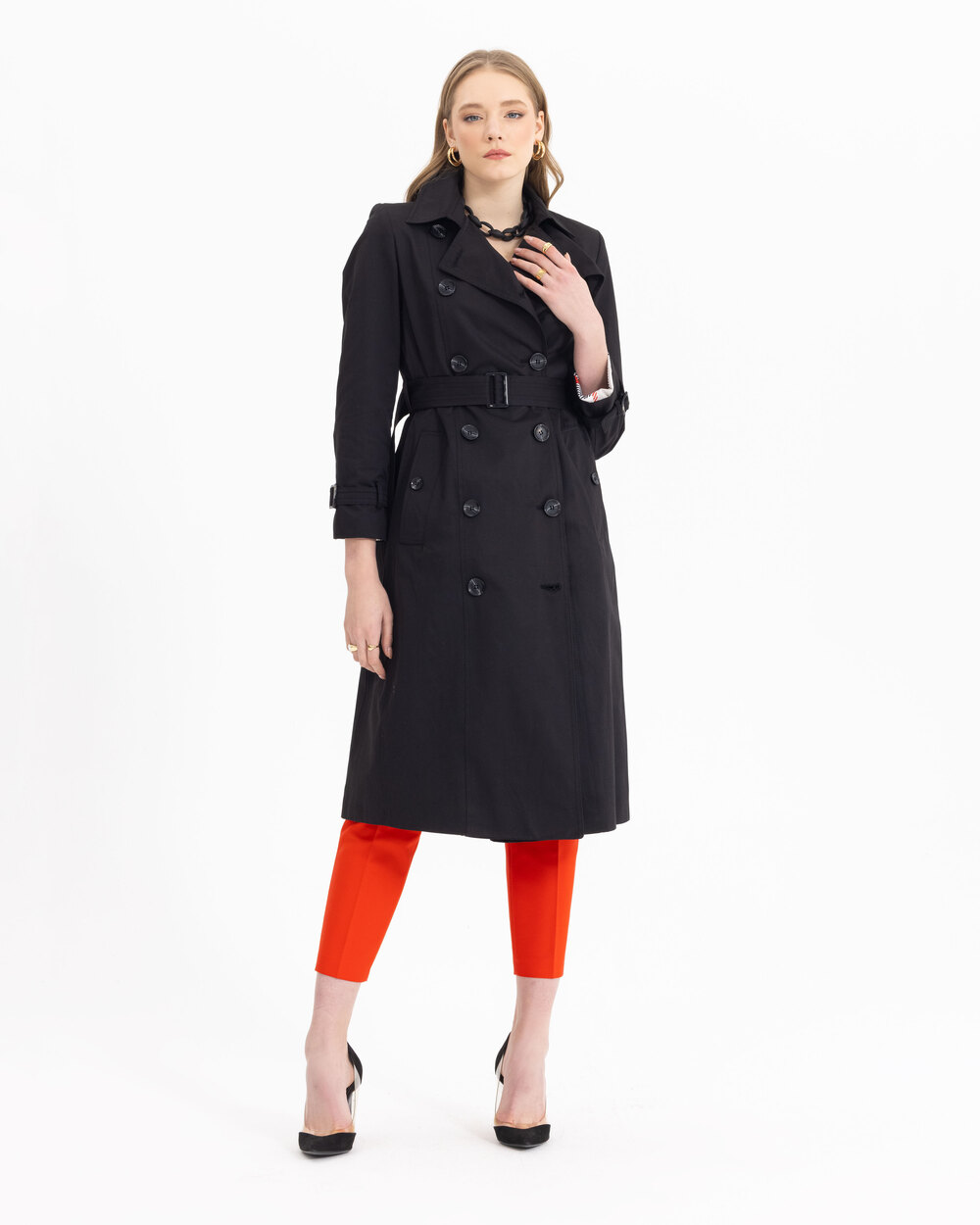 SEÇİL CLASSIC CUT TRENCH COAT WITH BUTTONS - SecilStore