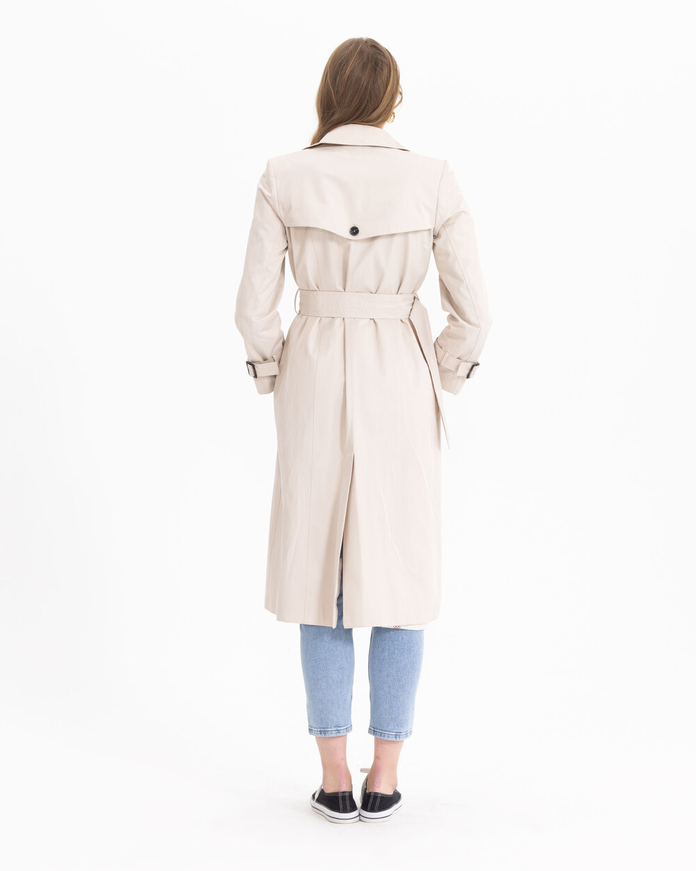 Düğmeli Klasik Kesim Trençkot