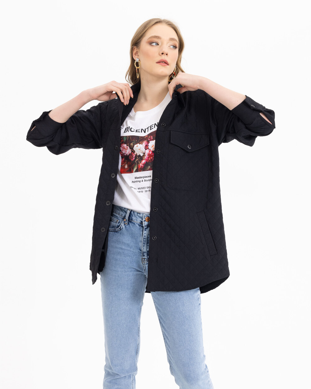 Geniş Kesim Kapitone Ceket