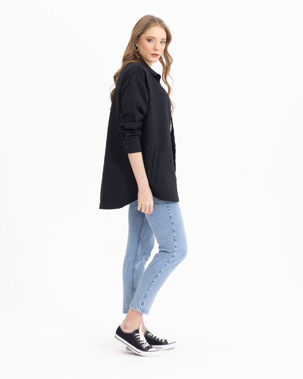 Geniş Kesim Kapitone Ceket