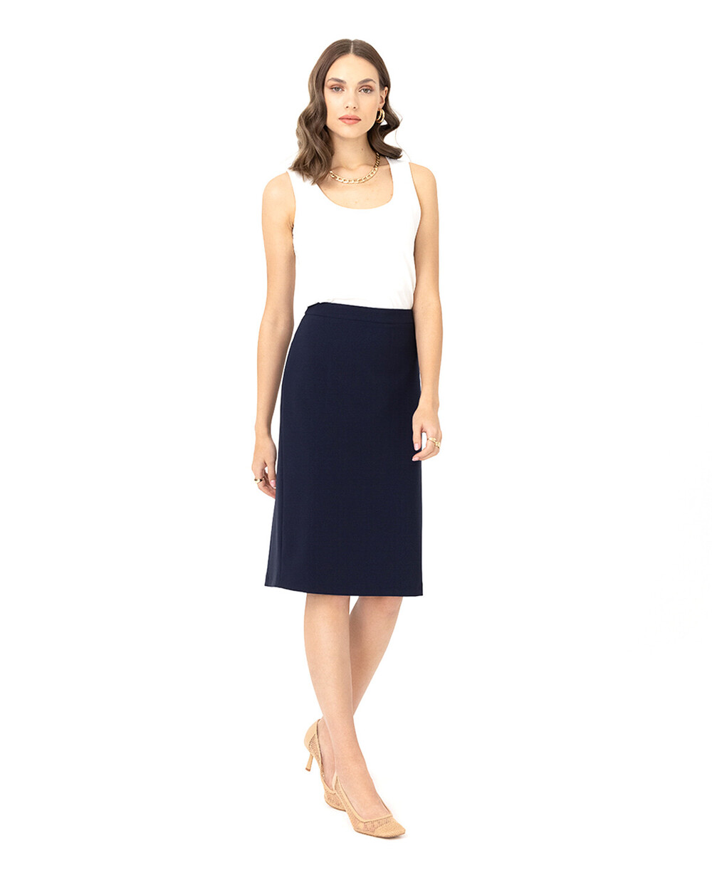 Navy blue hot sale pencil skirt