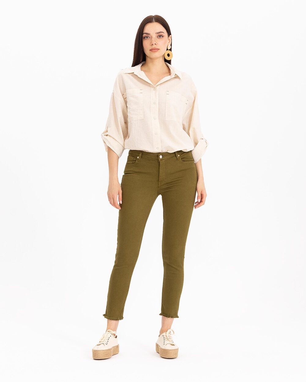 SEÇİL FIT CUT RIPPED TROUSERS