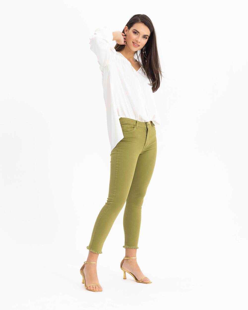 SEÇİL FIT CUT RIPPED TROUSERS