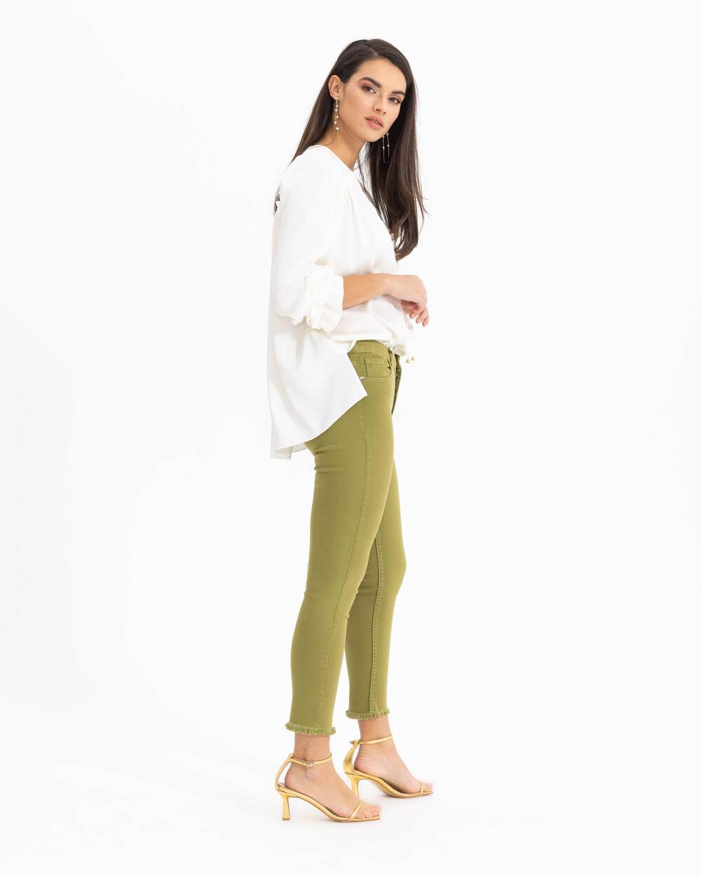 SEÇİL FIT CUT RIPPED TROUSERS