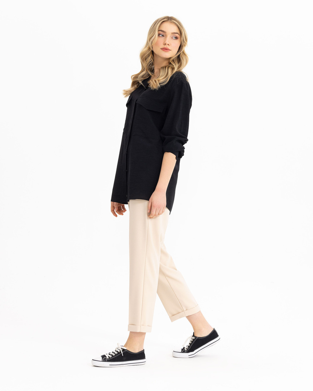 SEÇİL CARROT CUT ELASTIC WAIST TROUSERS