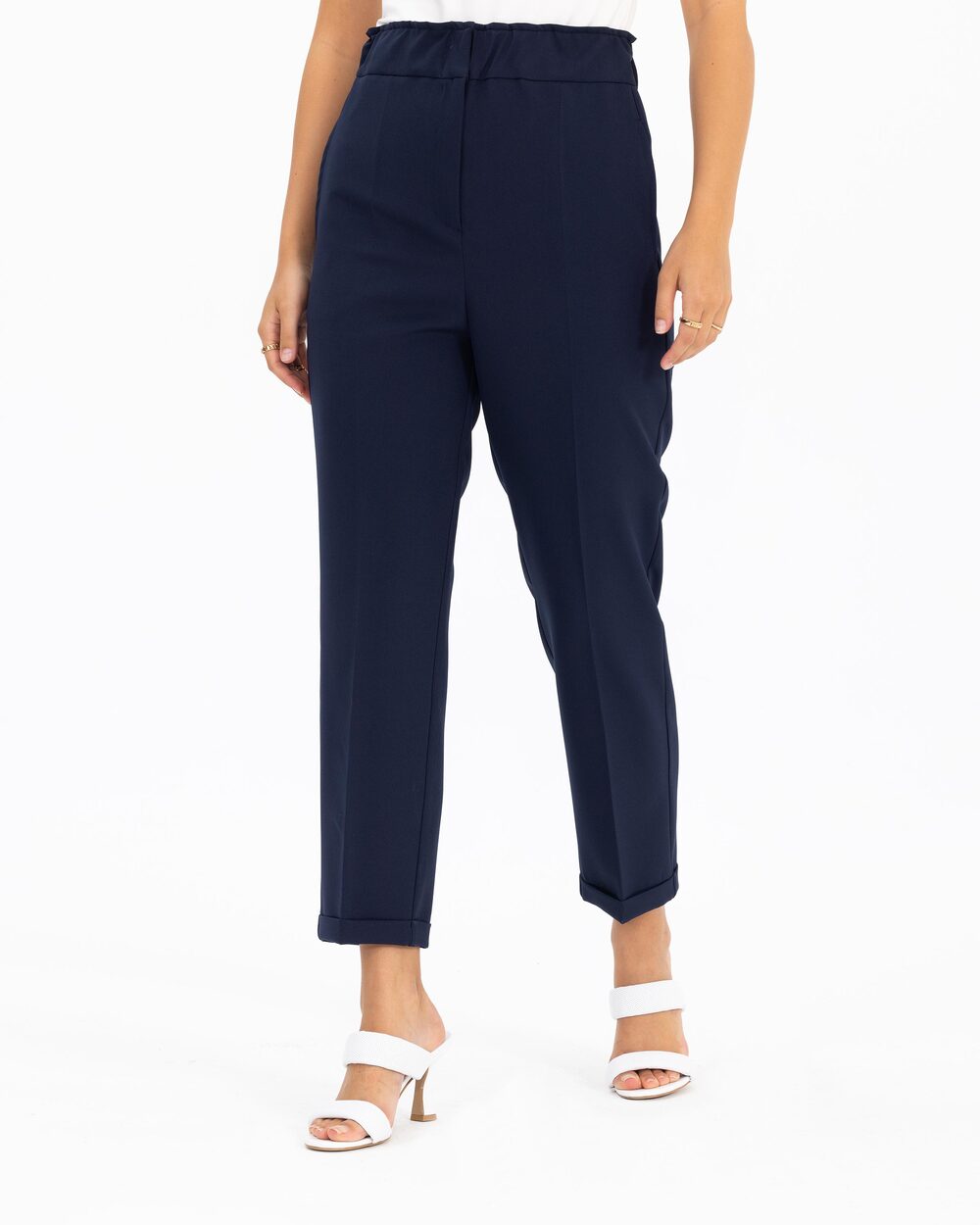 SEÇİL CARROT CUT ELASTIC WAIST TROUSERS