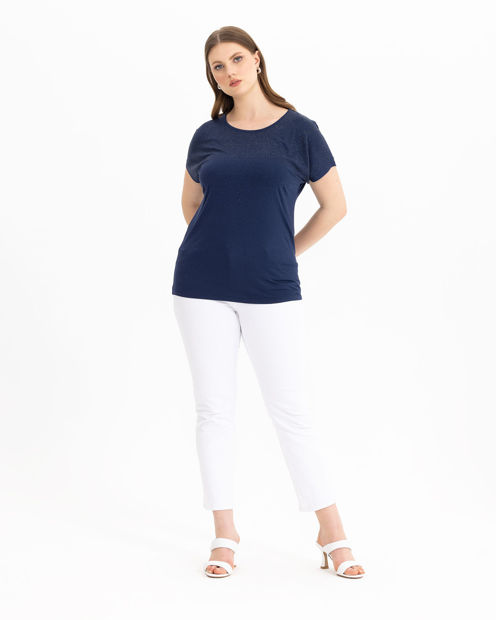 ROUND NECK T-SHIRT WITH STONES