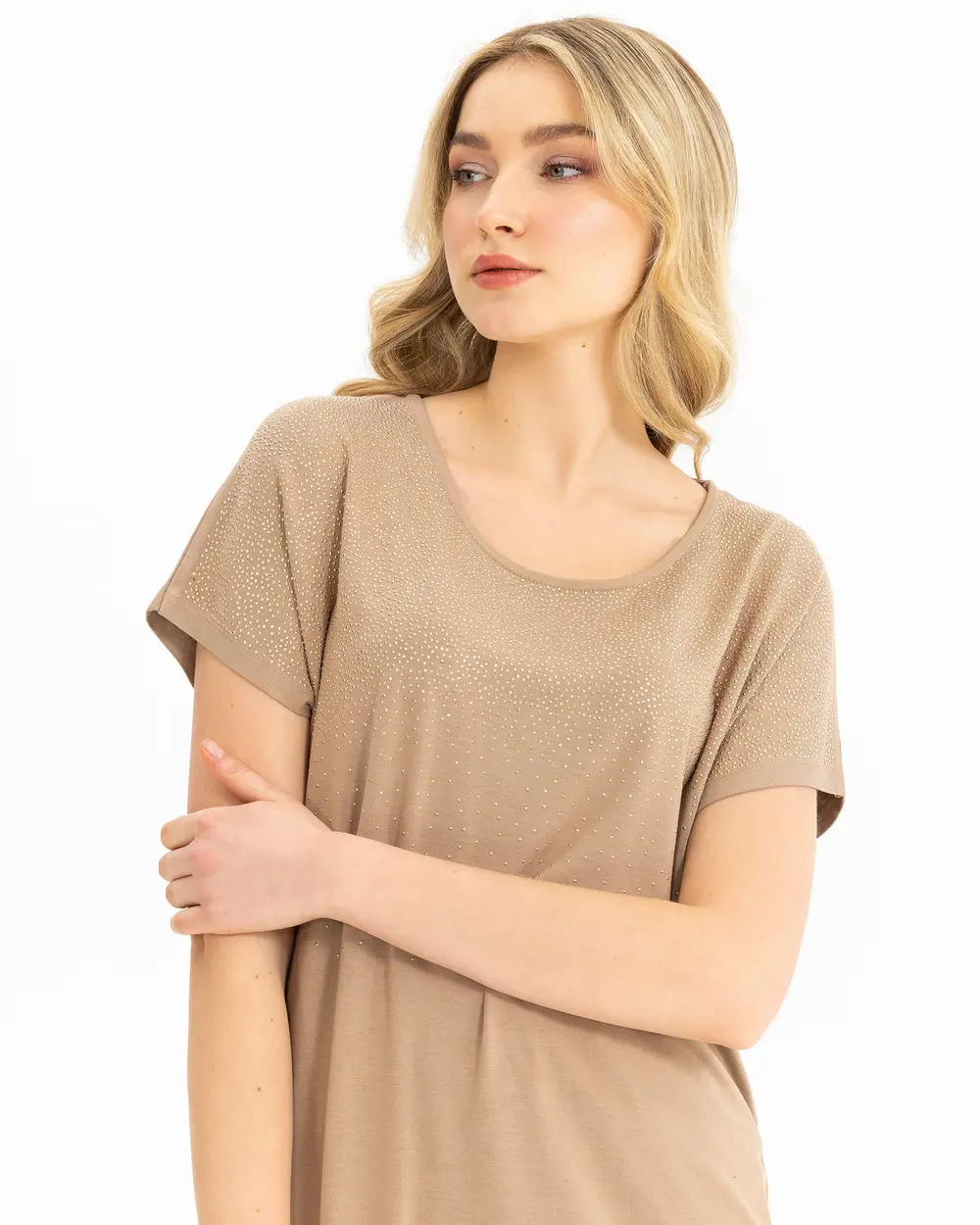 ROUND NECK T-SHIRT WITH STONES