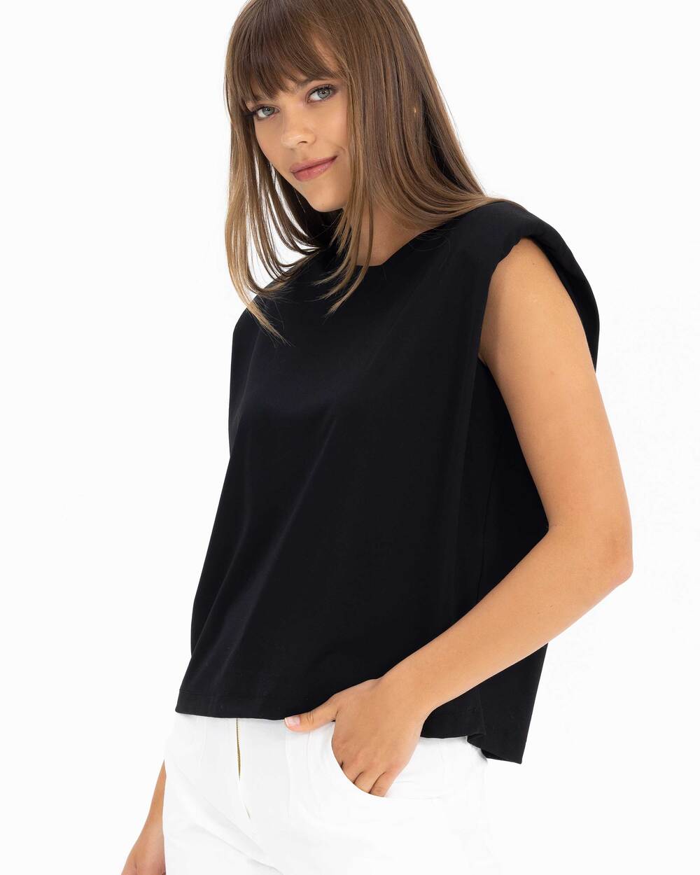 Padded Sleeveless T Shirt SecilStore