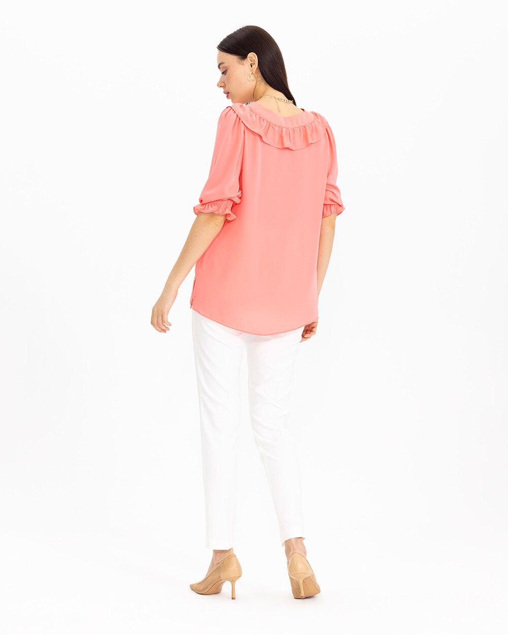 Yakası Fırfırlı Bluz