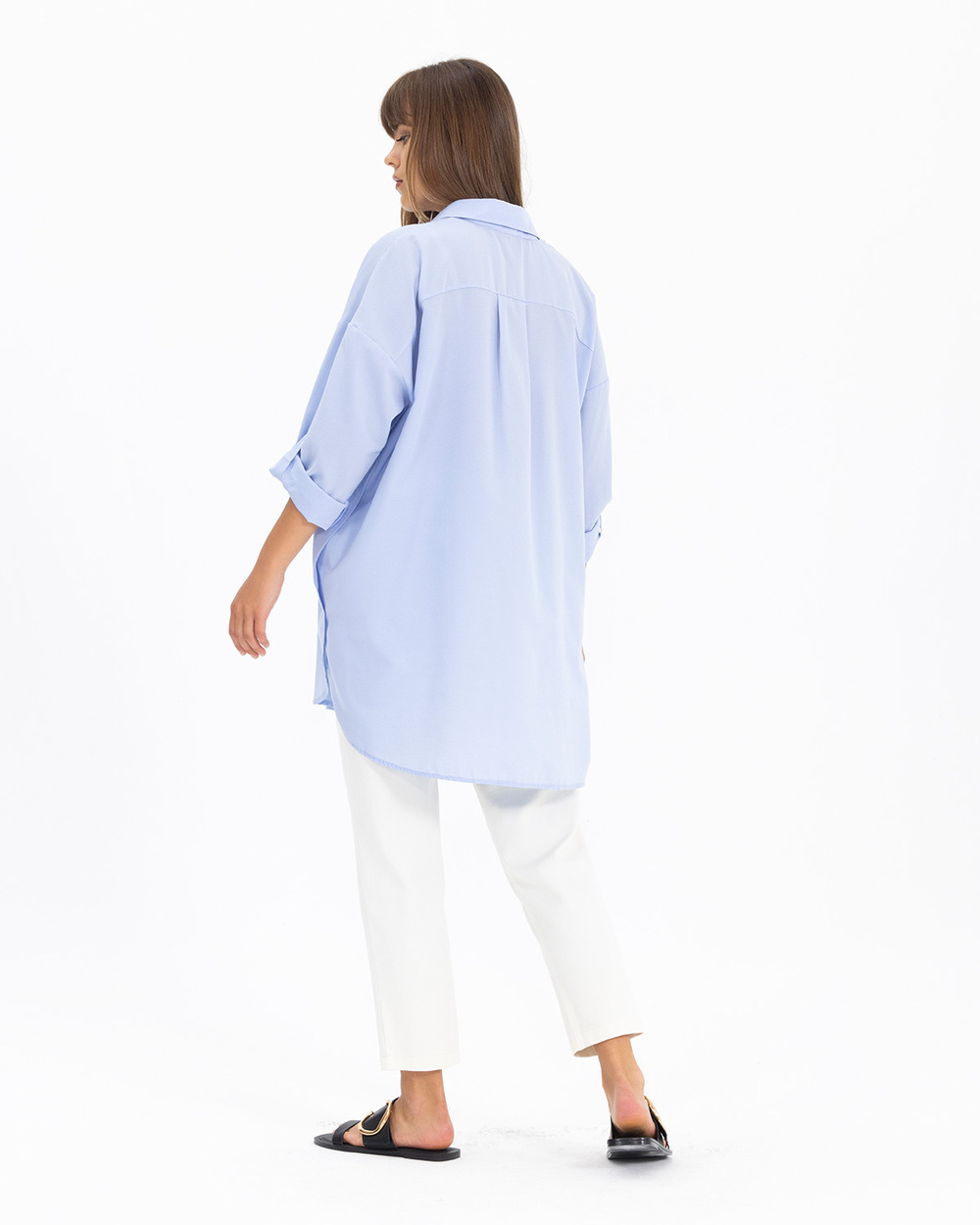 Oversıze Düz Gömlek