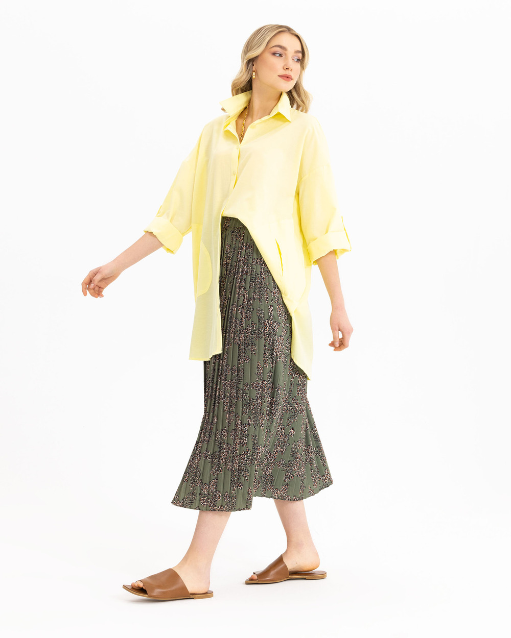 Oversıze Düz Gömlek