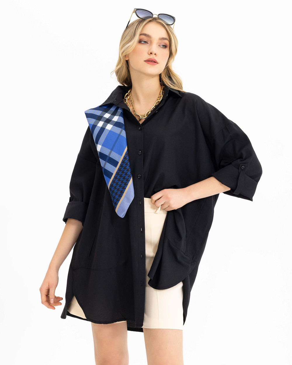 Oversıze Düz Gömlek