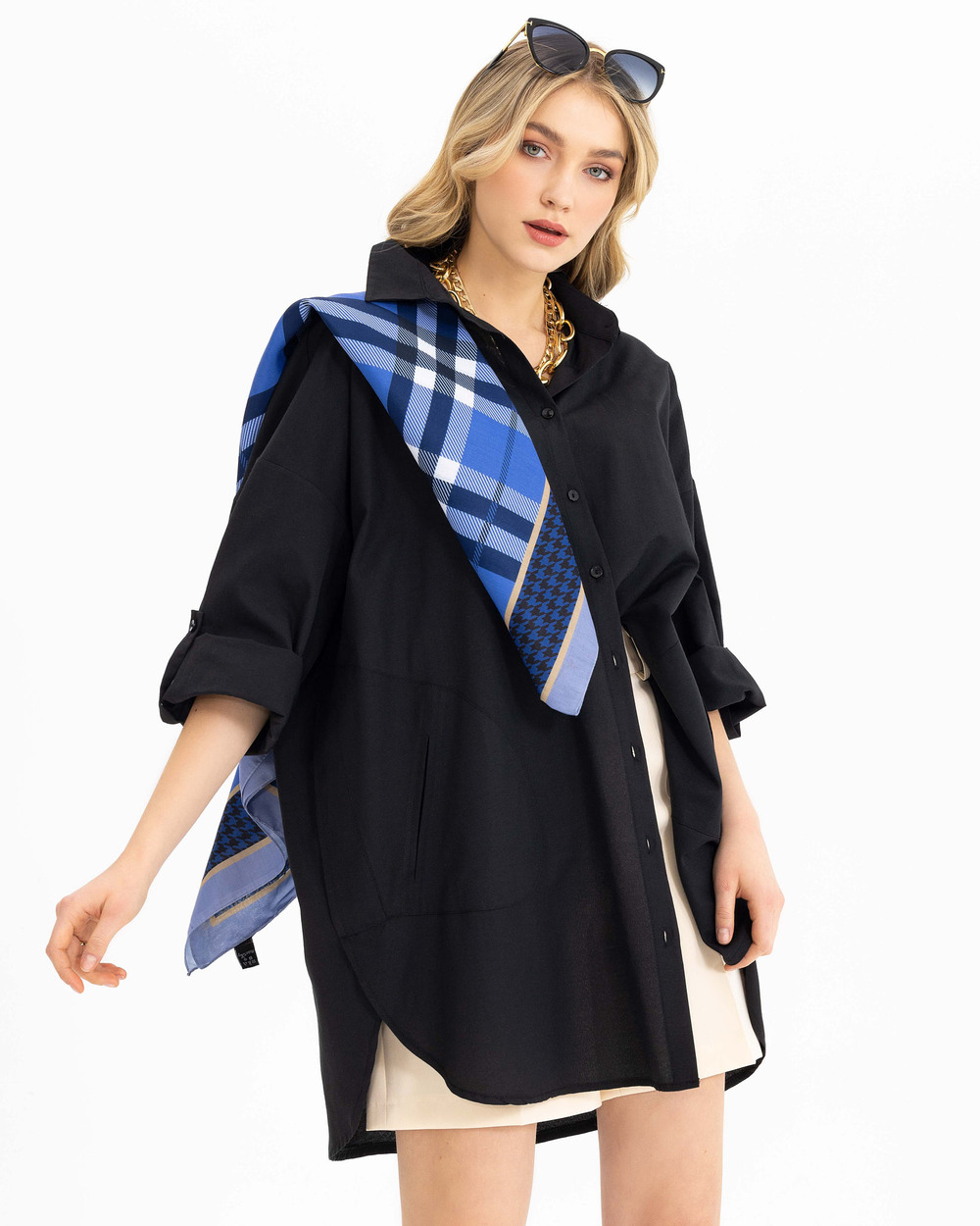 Oversıze Düz Gömlek