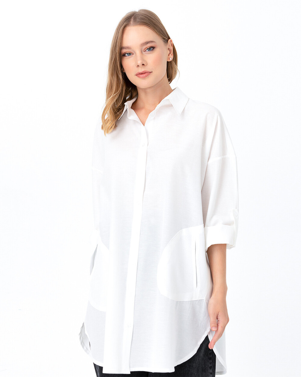 Oversıze Düz Gömlek
